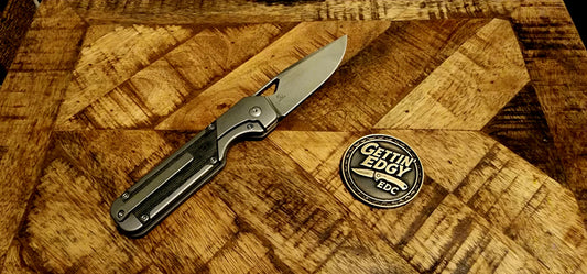 Kizer Militaw KI3634A1 Titanium with black Micarta inlays - New