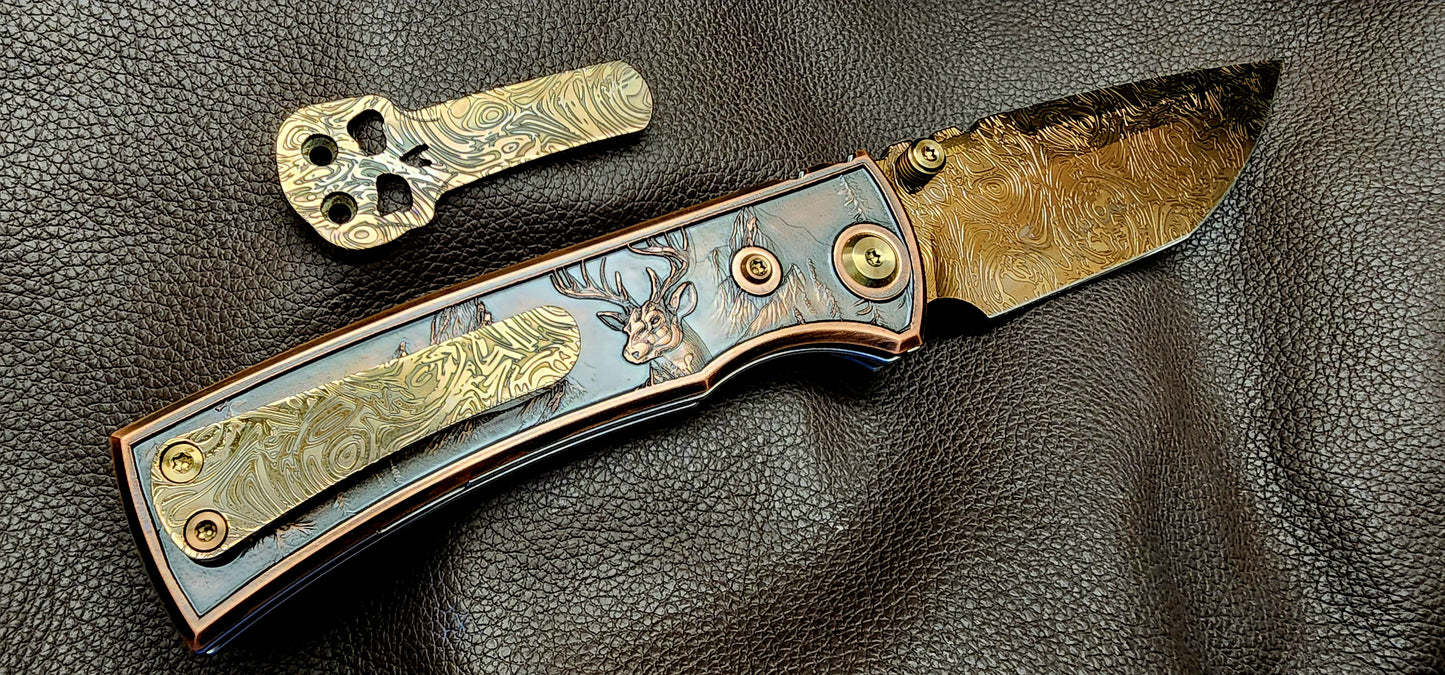 Chaves Redención 229 Blue Label (Satin Tanto, Black Micarta) - New - TS Custom