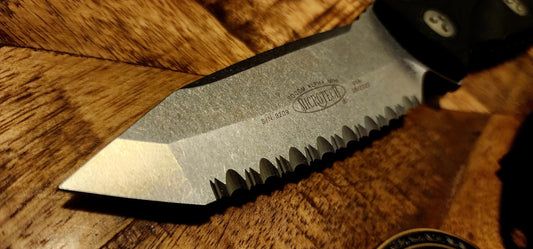 Microtech 114M-12 SOCOM Alpha Mini T/E (Tanto) Full Serrated fixed blade - Pre-Owned - Factory Condition