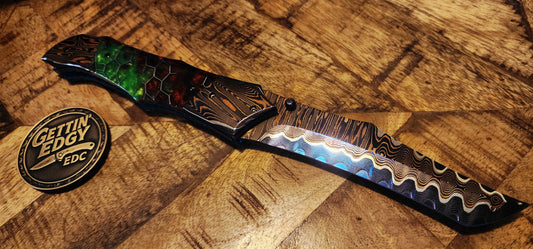 Kyle Vallotton "Predator", 1 of 1, Baker Forge DamaCore Riptide with Voodoo 'Nuke Flower' Resin