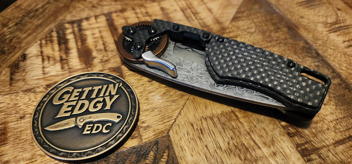 Mantis Gearhead GH2028T — Damascus Tanto Folding Knife - New