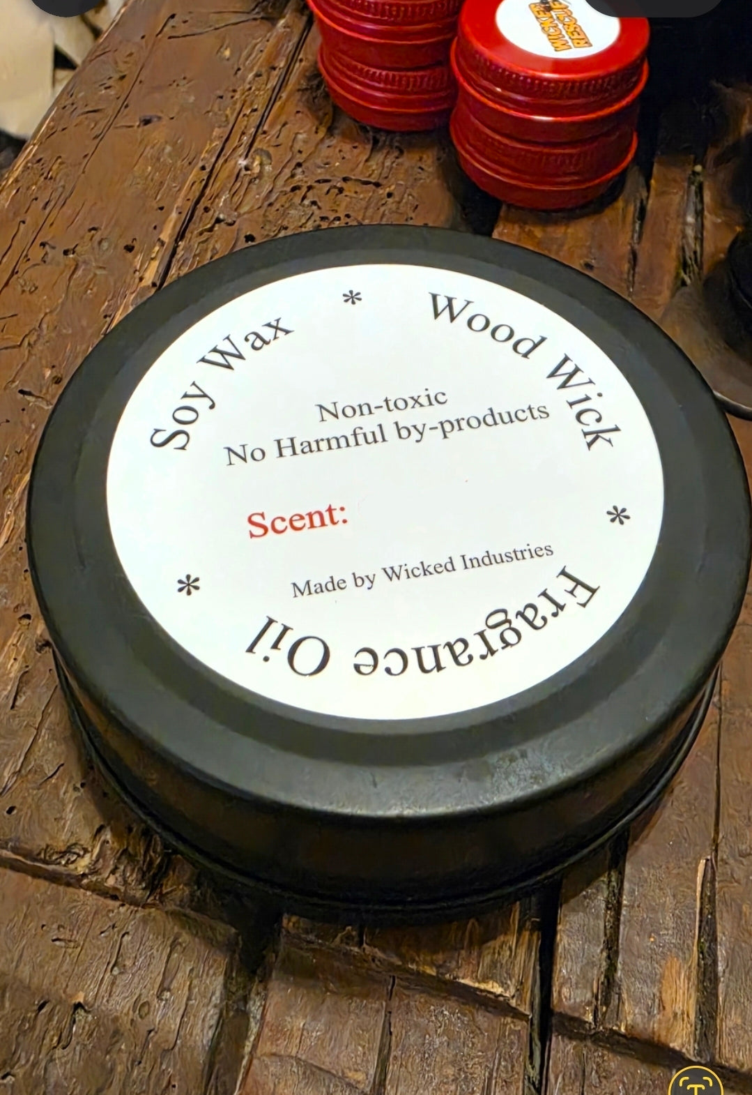 Wicked Wix All Natural Candle - 8oz Tin - Hazelnut Coffee