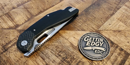 Ketuo Yakuza Black G10/Carbon Fiber Linerlock with Satin Blade - New