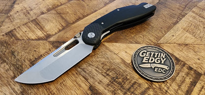 Ketuo Yakuza Black G10/Carbon Fiber Linerlock with Satin Blade - New