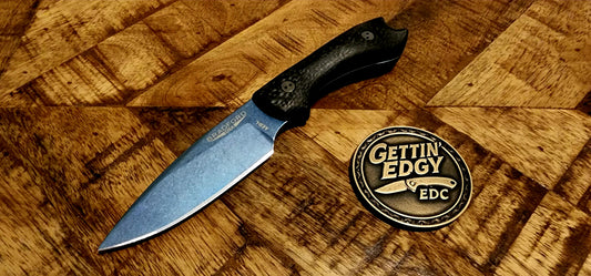 Bradford Guardian 3 Fixed Blade Knife Black Carbon Fiber 3.75" AEB-L Blue PVD Blade - New