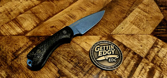 Bradford Guardian 3 Fixed Blade Knife Black Carbon Fiber 3.75" AEB-L Blue PVD Blade - New