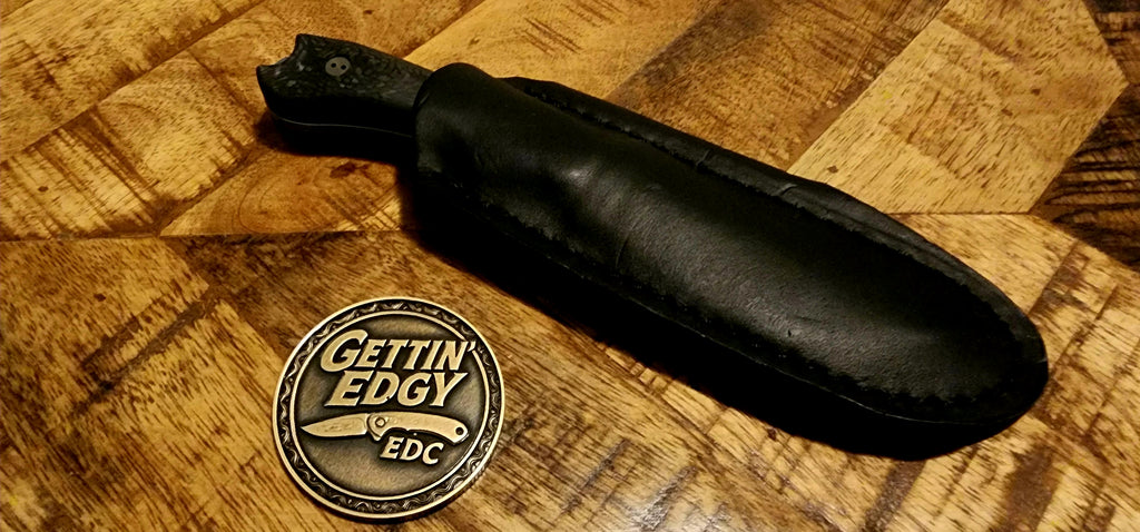 Bradford Guardian 3 Fixed Blade Knife Black Carbon Fiber 3.75" AEB-L Blue PVD Blade - New