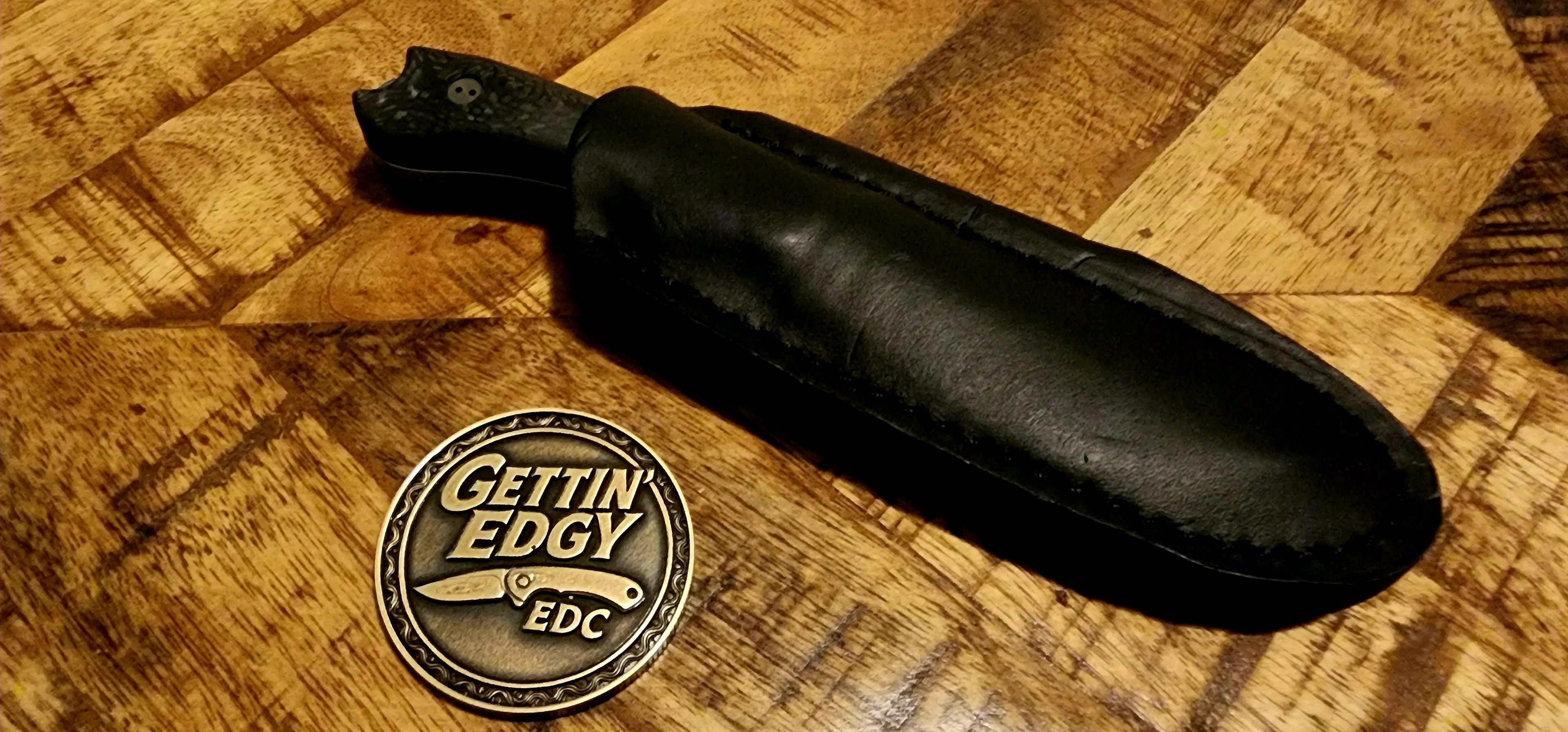 Bradford Guardian 3 Fixed Blade Knife Black Carbon Fiber 3.75" AEB-L Blue PVD Blade - New