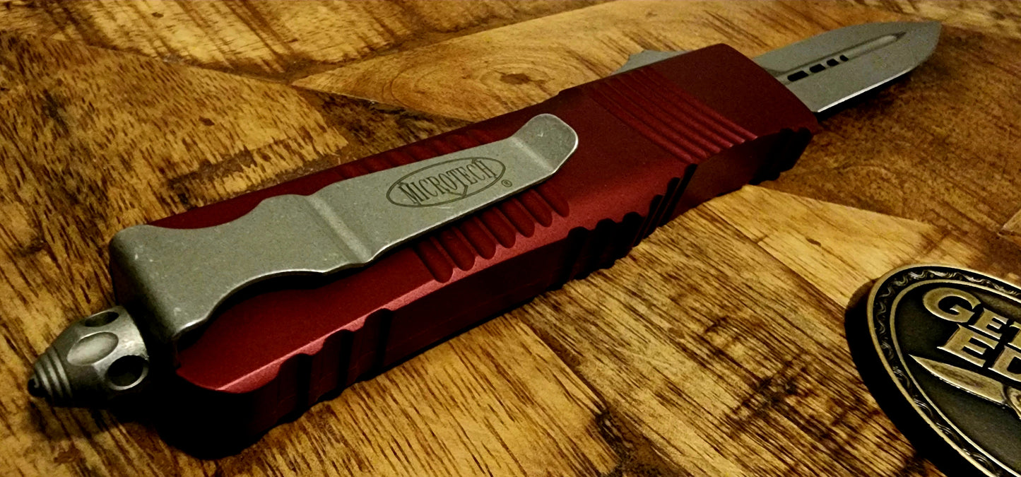 Microtech Combat Troodon D/E Gen II Merlot Apocalyptic Standard OTF 142-10APMR - Factory Condition - Pre-Owned