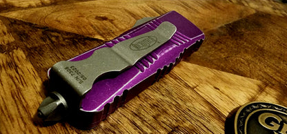 Microtech Mini Troodon D/E OTF Distressed Violet Apocalyptic Standard 238-10 DVI - Factory Condition - Pre-Owned