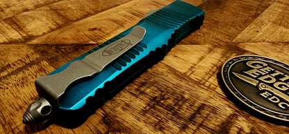 Microtech Combat Troodon D/E Gen II Weathered Turquoise Apocalyptic Standard OTF 142-10APWTQ - Unused/Uncarried - Pre-Owned