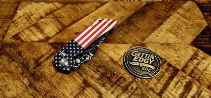 Tenable Fenrir Jade G10 Flag Cross-Bar Folding Knife with "We The People" Custom Theme - TS Custom