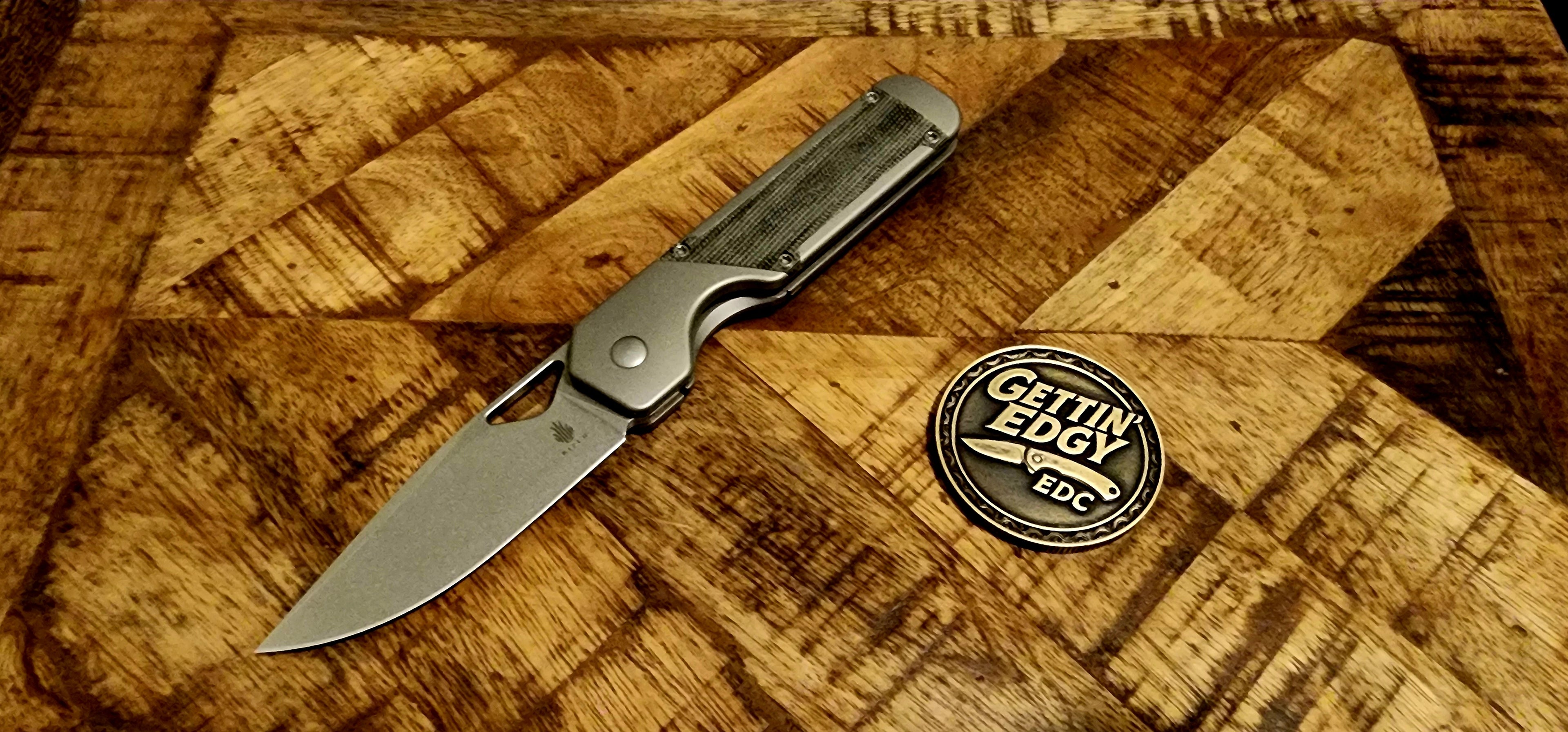 Kizer Militaw KI3634A1 Titanium with black Micarta inlays - New