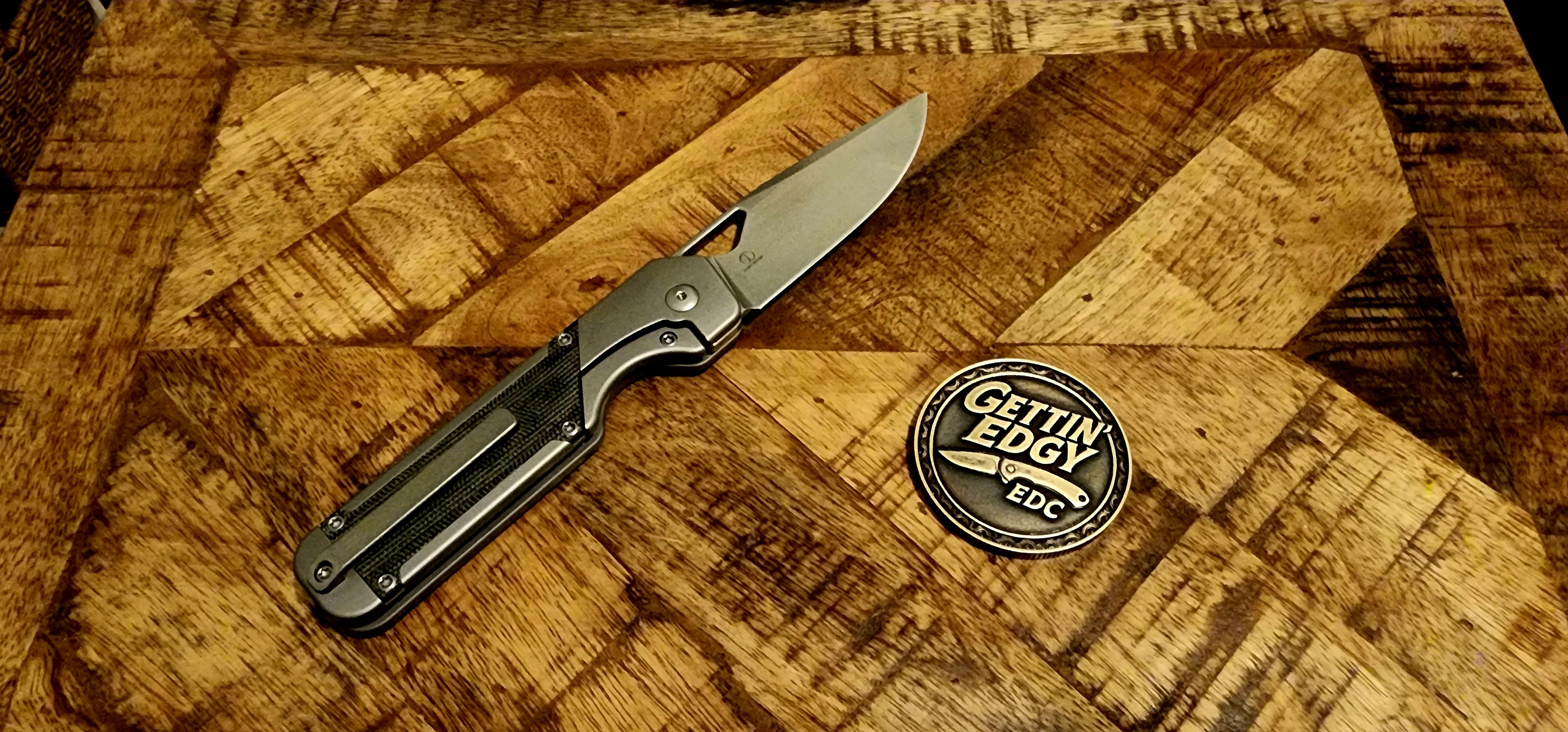 Kizer Militaw KI3634A1 Titanium with black Micarta inlays - New