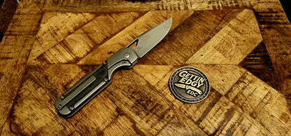 Kizer Militaw KI3634A1 Titanium with black Micarta inlays - New