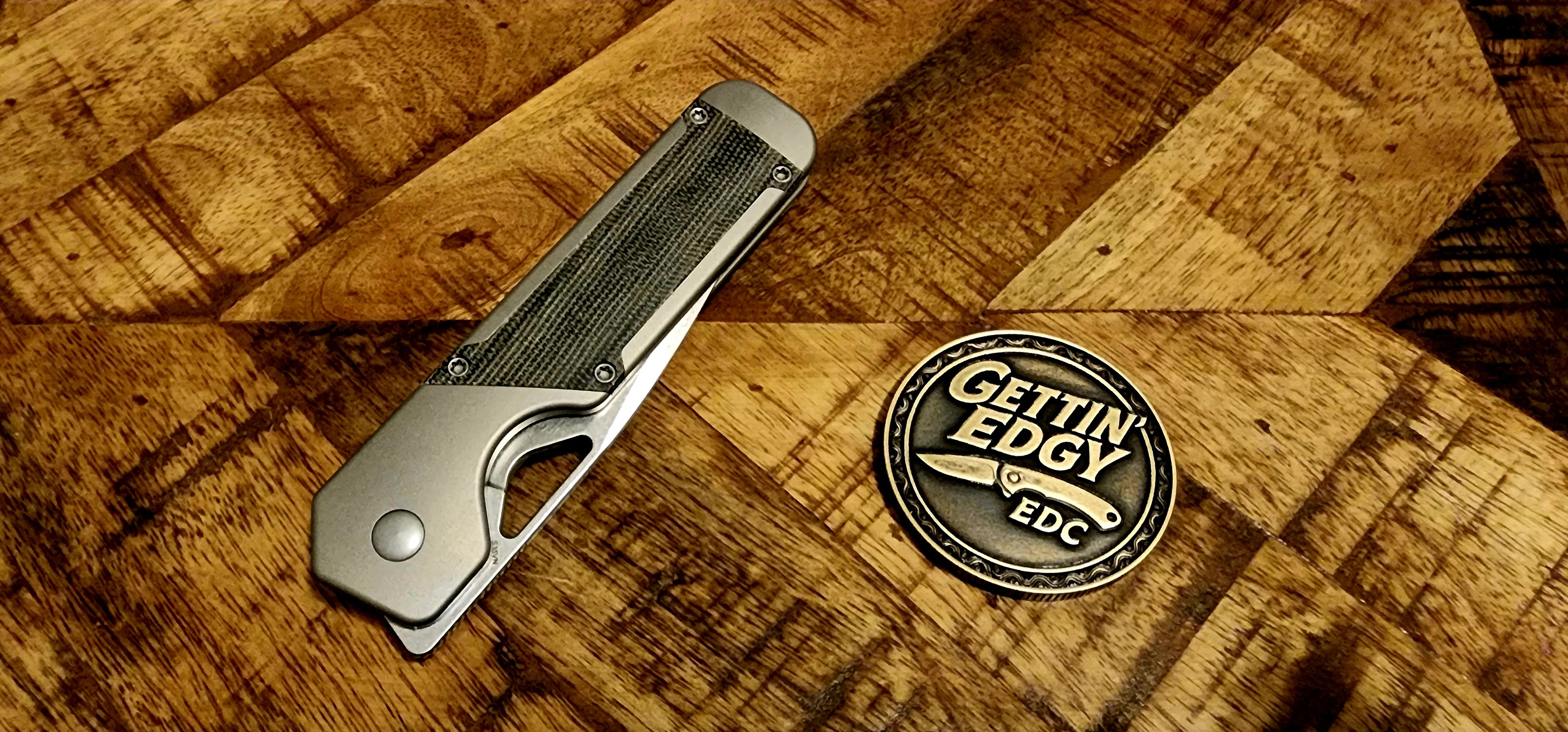 Kizer Militaw KI3634A1 Titanium with black Micarta inlays - New