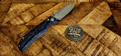 Kansept Eaglestrike K1095V1 Damascus Full Lightning Strike Titanium - Beautiful! - New