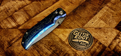 Kansept Eaglestrike K1095V1 Damascus Full Lightning Strike Titanium - Beautiful! - New