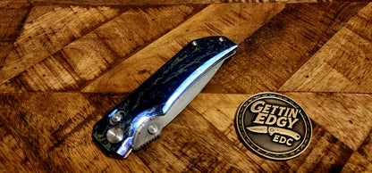 Kansept Eaglestrike K1095V1 Damascus Full Lightning Strike Titanium - Beautiful! - New