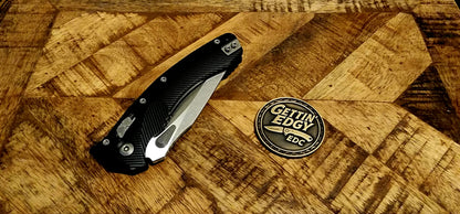 Microtech Amphibian Ram-Lok Fluted 7075-T6 Aluminum (Black) 137RL-10FL Stonewash Standard - New