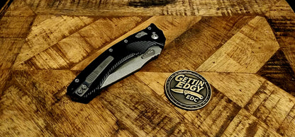 Microtech Amphibian Ram-Lok Fluted 7075-T6 Aluminum (Black) 137RL-10FL Stonewash Standard - New