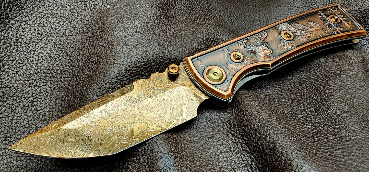 Chaves Redención 229 Blue Label (Satin Tanto, Black Micarta) - New - TS Custom