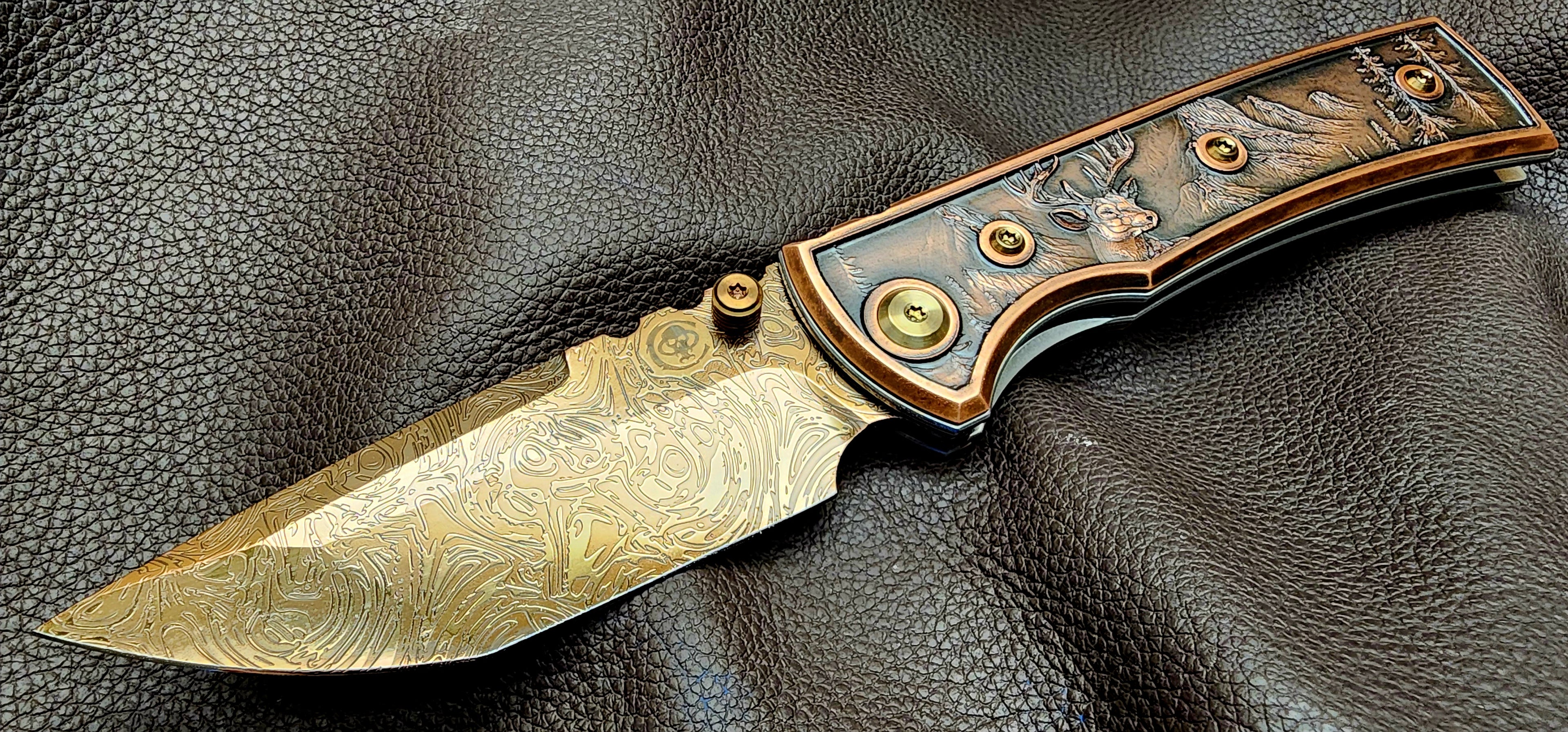 Chaves Redención 229 Blue Label (Satin Tanto, Black Micarta) - New - TS Custom