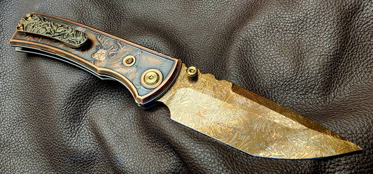 Chaves Redención 229 Blue Label (Satin Tanto, Black Micarta) - New - TS Custom