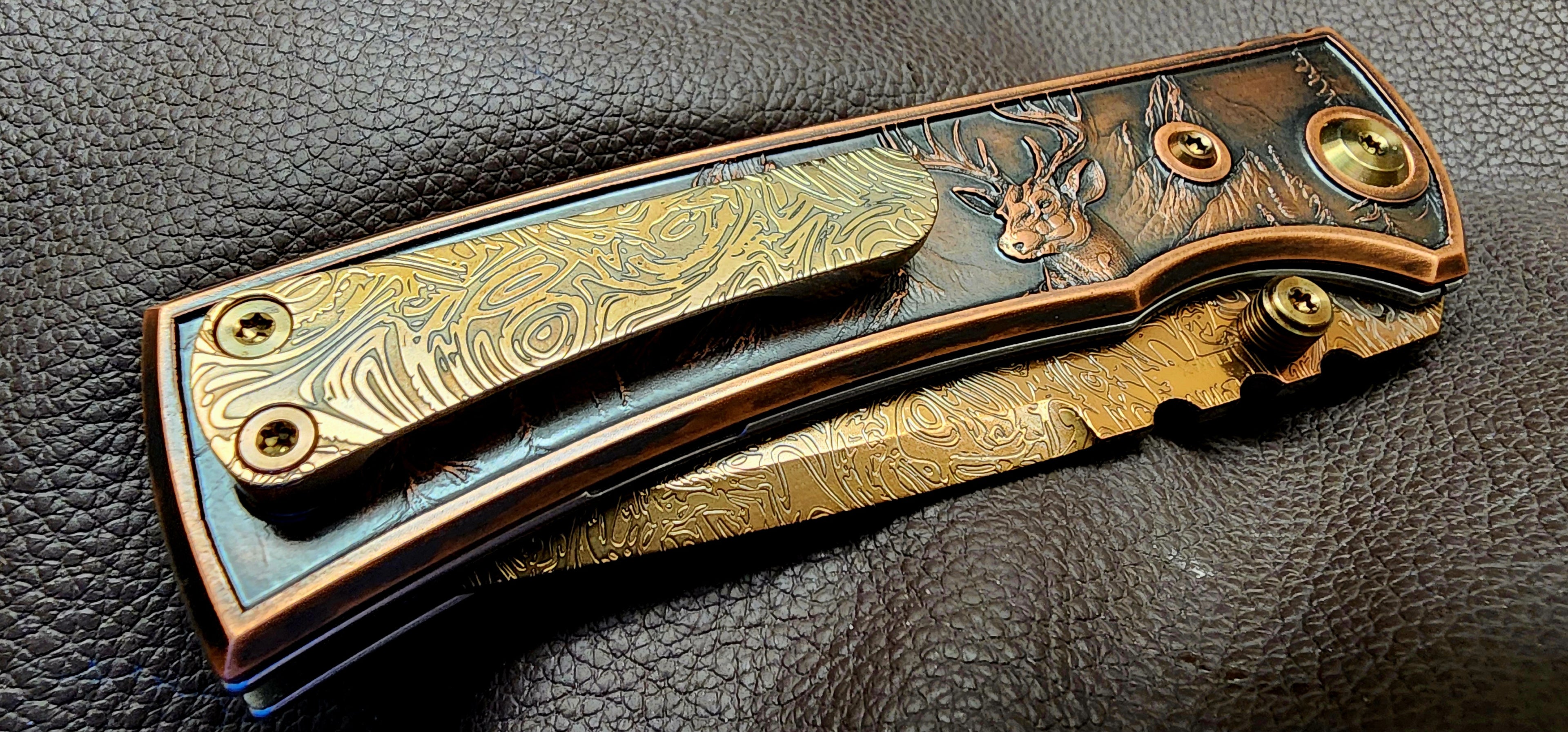 Chaves Redención 229 Blue Label (Satin Tanto, Black Micarta) - New - TS Custom