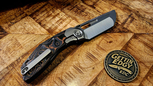 Ketuo KETM036 Yakuza — Satin Tanto Framelock - Carbon Fober Copper Foil - New