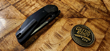 Ketuo KETM060 Yakuza — Black Stonewash Tanto, G10/Carbon Fiber Linerlock - New