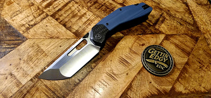 Ketuo KETM061 Yakuza — Satin Tanto, Blue G10/Carbon Fiber - New