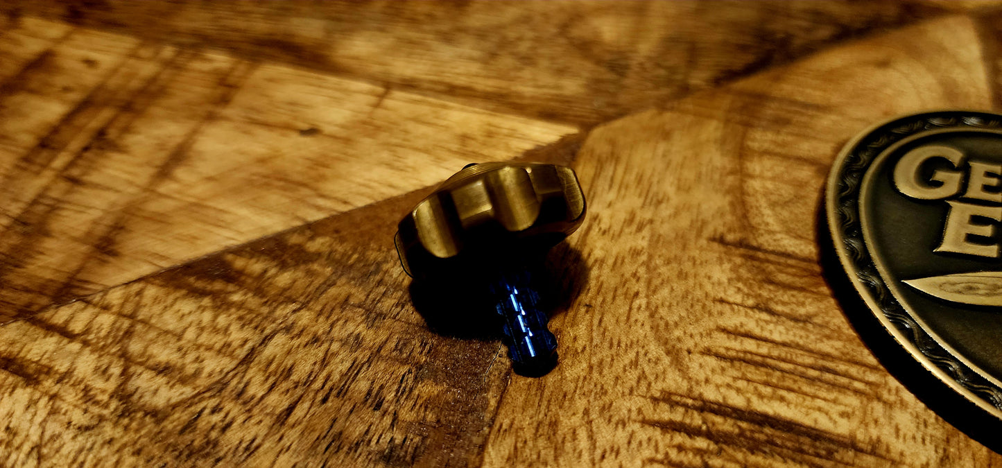 Microtech / Marfione “Mini Spin Top” (blue titanium) S/N 106 - Pre-Owned, Factory Condition