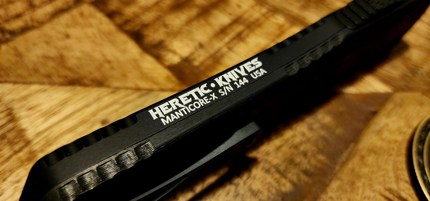 Heretic Knives Manticore X Purple Camo Carbon Fiber Recurve DLC - Pre-Owned - Factory Condition