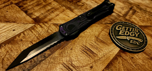 Heretic Knives Manticore S Purple Camo Carbon Fiber Tanto DLC - Pre-Owned - Factory Condition