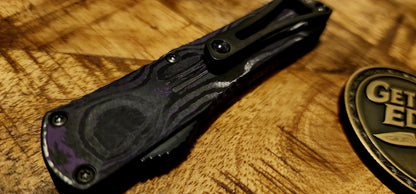 Heretic Knives Manticore S Purple Camo Carbon Fiber Tanto DLC - Pre-Owned - Factory Condition