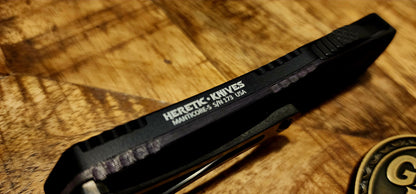 Heretic Knives Manticore S Purple Camo Carbon Fiber Tanto DLC - Pre-Owned - Factory Condition