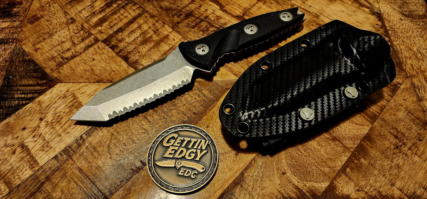 Microtech 114M-12 SOCOM Alpha Mini T/E (Tanto) Full Serrated fixed blade - Pre-Owned - Factory Condition