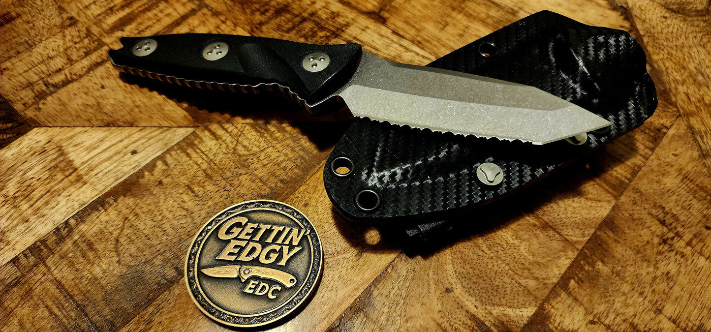 Microtech 114M-12 SOCOM Alpha Mini T/E (Tanto) Full Serrated fixed blade - Pre-Owned - Factory Condition