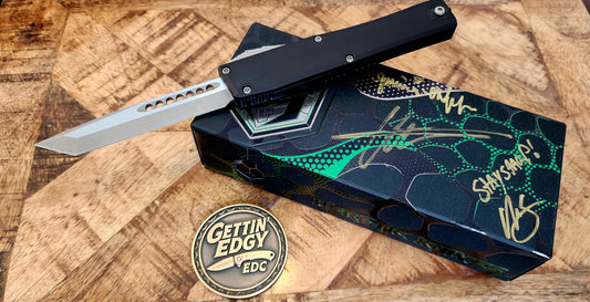 Heretic NYX OTF Tanto Black with Battleworn Finish - Factory Condition - Pre-Owned - Signed