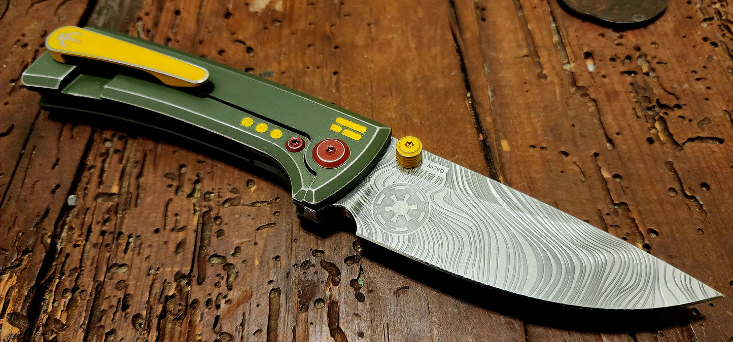 Chaves RCK9 'Bounty Hunter' Full Titanium M390 DropPoint Satin - New - TS Custom