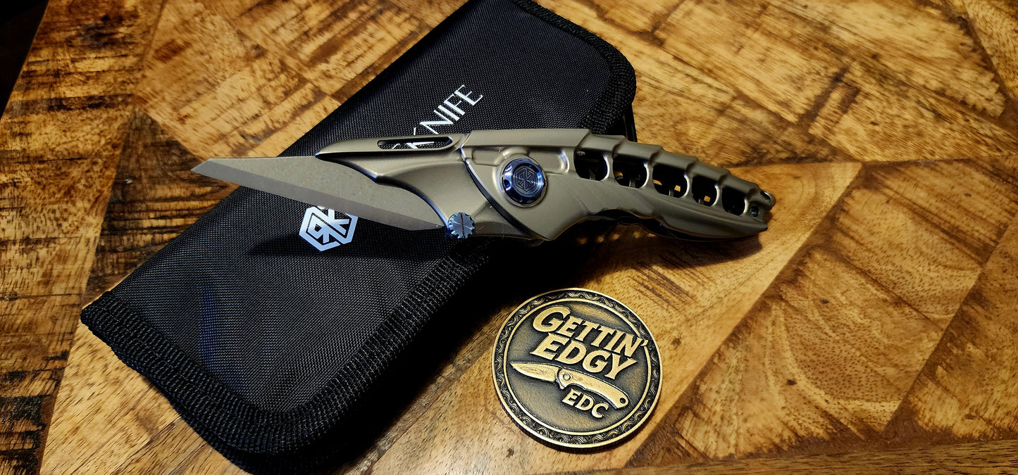 Rike Alien 1 Premium Titanium Folding Utility Knife - New