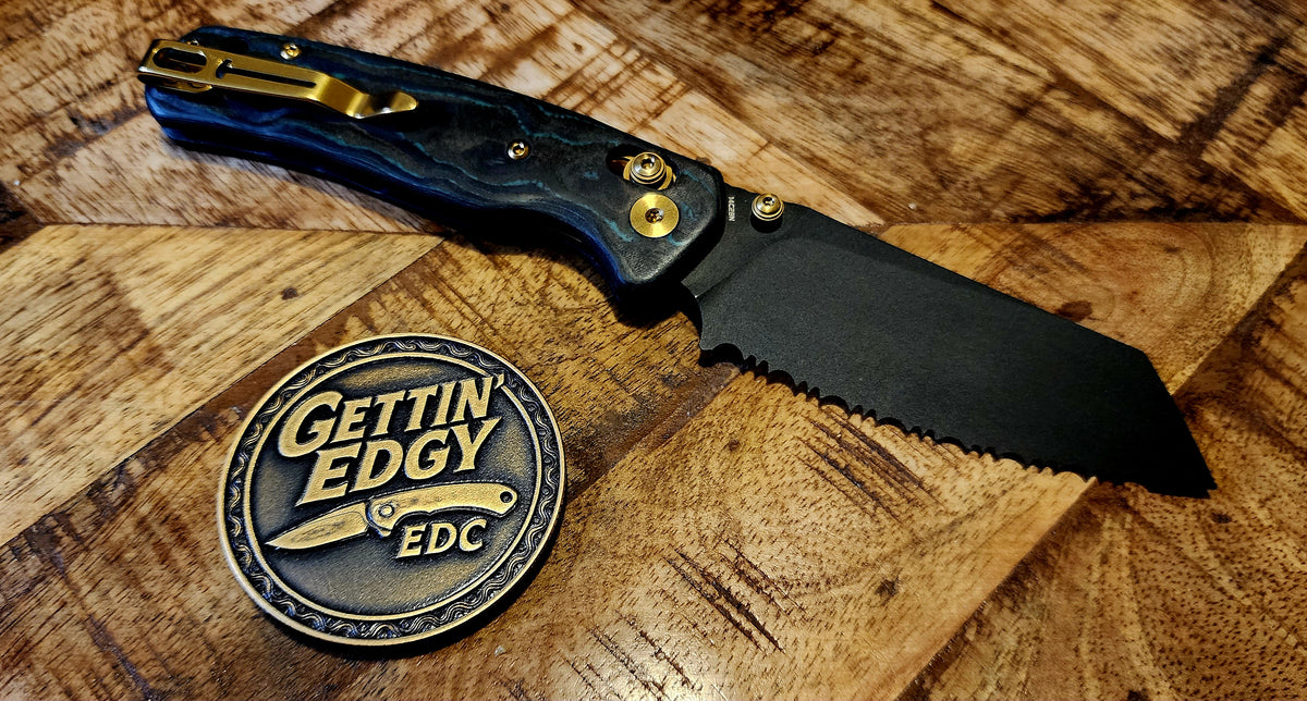 Bestechman BMK06-C-4 Cicada’s Wing, Shipwreck Camo Carbon Bladerunner Exclusive  - Serrated Edge - Pre-Owned - Factory Condition