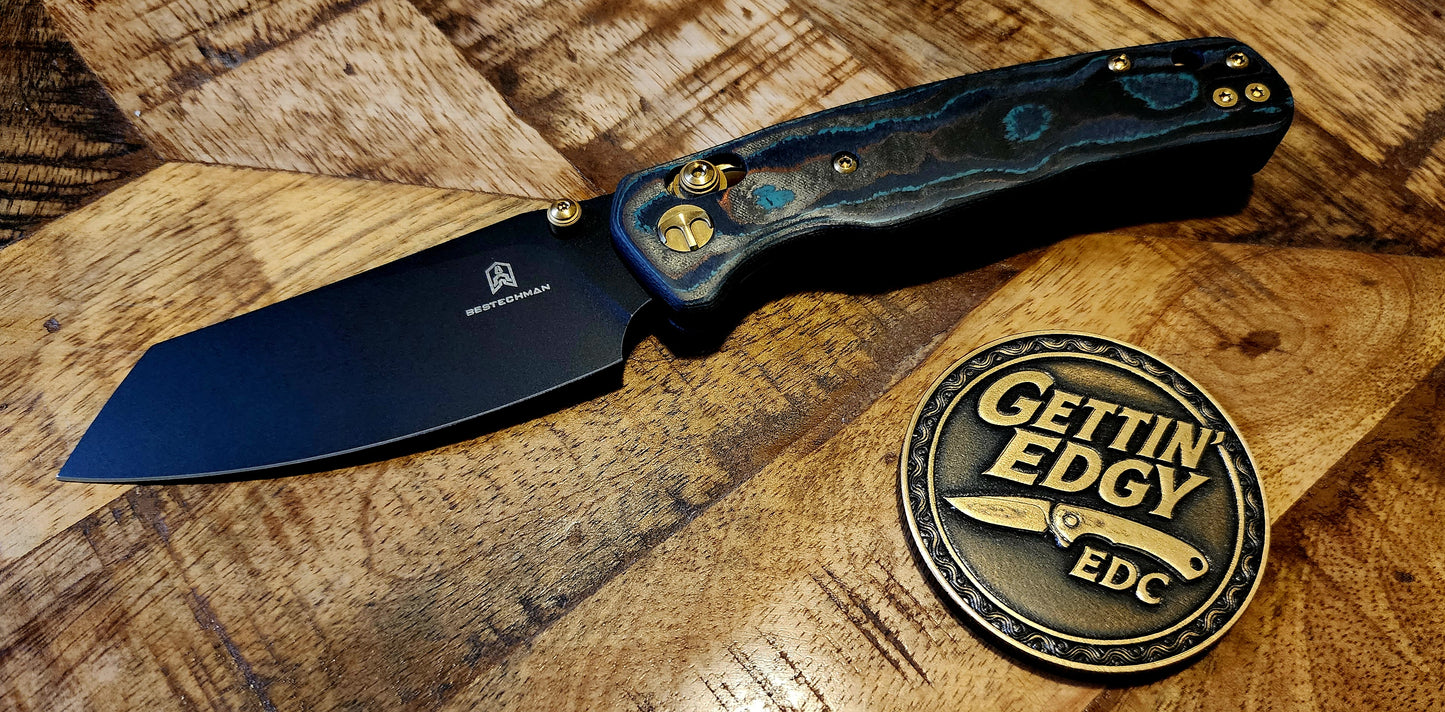 Bestechman BMK06-C-3 Cicada’s Wing, Shipwreck Camo Carbon Bladerunner Exclusive  - Plain Edge - Pre-Owned - Factory Condition