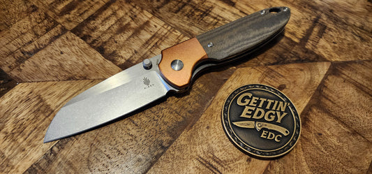 Kizer Deviant V3575A1 – M390 Blade, Green Micarta, Copper Bolsters - Pre-owned - New Condition