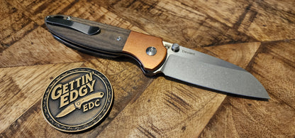 Kizer Deviant V3575A1 – M390 Blade, Green Micarta, Copper Bolsters - Pre-owned - New Condition