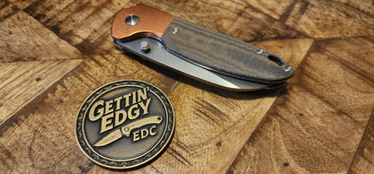 Kizer Deviant V3575A1 – M390 Blade, Green Micarta, Copper Bolsters - Pre-owned - New Condition
