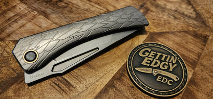 Ketuo Usurper SW – M390 Tanto, Stonewashed Titanium - New