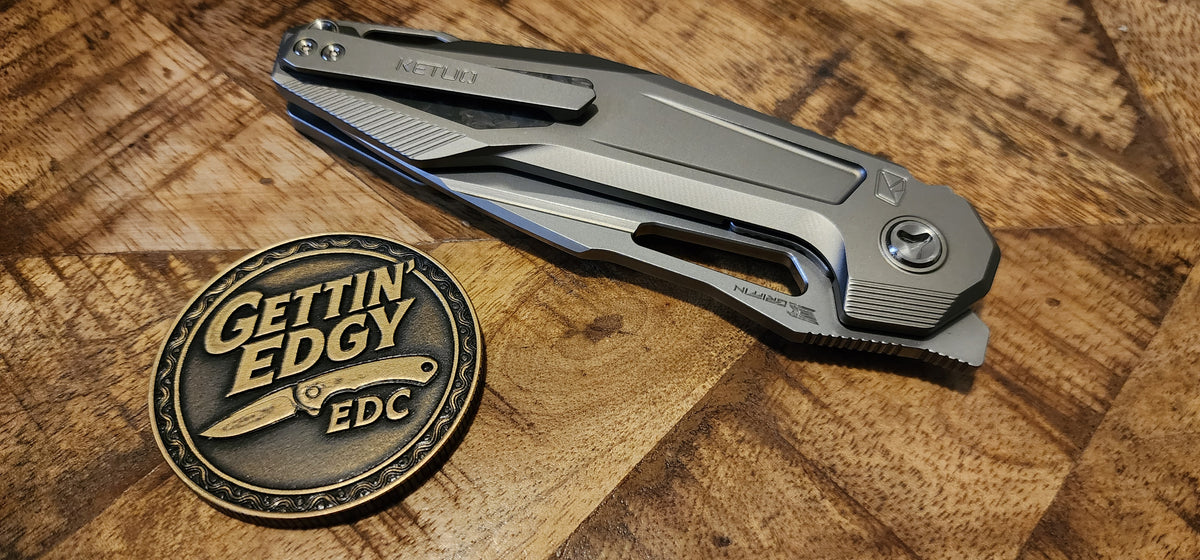 Ketuo Griffin V3/P – M390 Bead-Blasted Blade, Titanium handle, Carbon Fiber - New