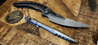 Rike Alien 4 Full Titanium Folding Knife with Kubaton — RK-12261-1